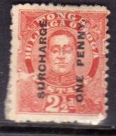 TONGA TOGA 1895 KING GEORGE II SURCHARGE ONE PENNY 1p On 2 1/2d MH - Tonga (...-1970)