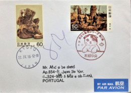 Japan, Circulated Cover To Portugal, "Sculpture", 2016 - Cartas & Documentos