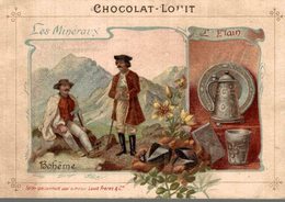 CHROMO CHOCOLAT LOUIT  LES MINERAUX  L'ETAIN  BOHEME - Louit