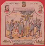Protége Cahier Ancien Fin XIXéme Collection Serie INSTRUCTIVE  Dep Du Lot ( Gambetta Montant En Ballon ) - Omslagen Van Boeken