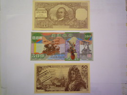 2020 - 4016  LOT De 3 BILLETS FICTIFS   XXX - Specimen