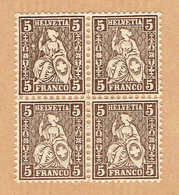 ** BLOC DE 4 TIMBRES DE COLLECTIONS NEUFS AVEC GOMME 1881 PAPIER MELE C/.S.B.K. Nr:45. Y&TELLIER Nr:50. MICHEL Nr:37.** - Unused Stamps