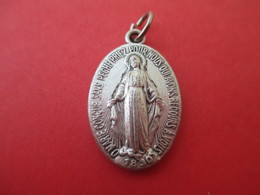 Médaille Religieuse Ancienne/ O Marie/ Priez Pour Nous / 1930/Bronze Nickelé/ Début XXéme     CAN561 - Religion & Esotérisme