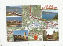 JC , Cp , Carte Géographique ,34 , LE LAC DU SALAGOU ,multi Vues ,écrite - Cartes Géographiques