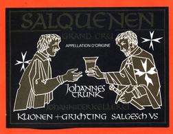 étiquette De Vin Suisse Salquenen Grand Cru Johannes Crunk Kuonen à Salgesch - 75 Cl - Vin De Pays D'Oc