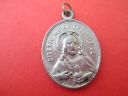 Médaille Religieuse Ancienne/ Cœur De Jésus Et Cœur De Marie/Aluminium/ Début XXéme     CAN563 - Religion & Esotérisme