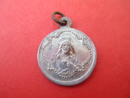 Médaille Religieuse Ancienne/ Coeur Du Christ Et Vierge à L'enfant /Aluminium/ Début XXéme     CAN565 - Religión & Esoterismo