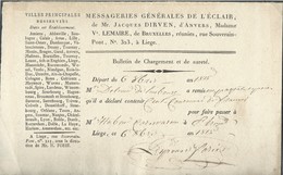 Bordereau De La Messagerie De L'Eclair De Liège 1815 Pour St Trond - 1815-1830 (Dutch Period)