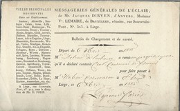 Bordereau De La Messagerie De L'Eclair De Liège 1815 Pour St Trond - 1815-1830 (Holländische Periode)