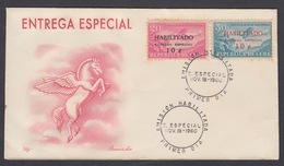 FDC ENTREGA ESPECIAL. AVIONES HABILITADOS. CUBA 1960. EDIFIL 836/37. CACHÉ LILY - FDC