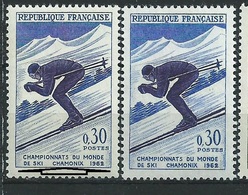 [31] Variétés : N° 1326 Championnat Du Monde De Ski Piste Violette Au Lieu De Bleue + Normal ** - Neufs
