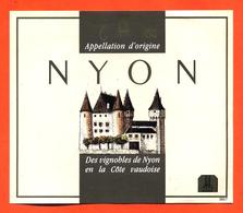 étiquette De Vin Suisse Nyon Caves Uravins à Morges - 75 Cl - Chateau - Vin De Pays D'Oc