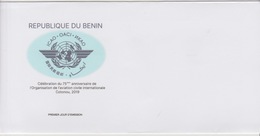 Bénin 2019 Mi. ? Joint Issue Emission Commune ICAO OACI Cotonou Map Civil Aviation Civile FDC - Airplanes