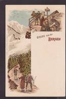 CPA Suisse Helvétia Schweiz Svizzera Non Circulé Gruss BERGEN Alpinisme Litho - Berg