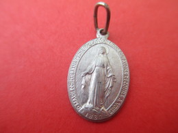 Médaille Religieuse Ancienne/Sainte Vierge / O Marie ... Coeur Sacré ./ Aluminium /Début  XXéme    CAN574 - Religión & Esoterismo