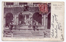 Italie -- LORETO - 1914 -- Piazza Della Basalica --La Fontana..timbre...cachet ...PARIS XVII Distribution...... à Saisir - Autres & Non Classés
