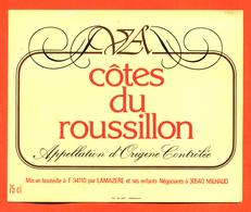 étiquette De Vin Cotes Du Roussillon Lamazère Et Ses Enfants à Milhaud - 75 Cl - Roséwijn