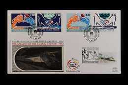 CHANNEL TUNNEL 1994 English And French Limited Edition Benhams FDC's, Both Presentation Packs, Rail Letter Stamps Presen - Sin Clasificación