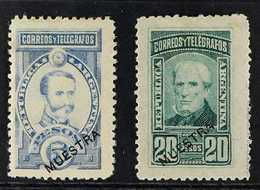 1891 5p Ultramarine Lamadrid And 20p Green Admiral Brown Top Values With "MUESTRA" Overprints (Scott 87/88, SG 140/41),  - Other & Unclassified