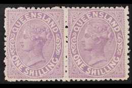 QUEENSLAND 1895 1s Mauve On Thick Paper, SG 205, Horizontal Pair, Fine Mint For More Images, Please Visit Http://www.san - Altri & Non Classificati