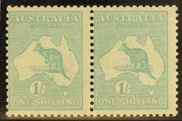 1915-27 1s Blue-green Roo, Die IIB, Watermark Sideways, SG 40ba (BW 33aa) Fine Mint Horiz Pair Which Nicely Shows A Full - Andere & Zonder Classificatie