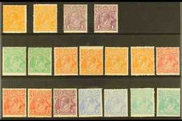 1918-23 FINE MINT KGV HEADS SELECTION Presented On A Stock Card & Includes A Range Of All Values To 1s4d Shades X2. An A - Andere & Zonder Classificatie
