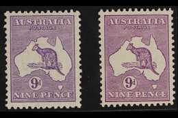 1931-36 9d Violet And 9d Purple Roo, BW 29A & 29C (SG 133), Very Fine Mint, Nice Centring, Very Fresh. (2 Stamps) For Mo - Andere & Zonder Classificatie