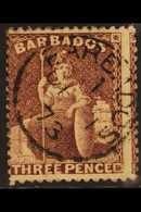 1873 3d Brown-purple Britanniia, SG 63, Neat 1873 Cds Used. For More Images, Please Visit Http://www.sandafayre.com/item - Barbados (...-1966)