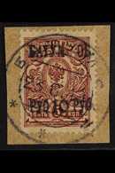 1919 (13 Apr) 10r On 5k Brown-lilac Perf, SG 9, Very Fine Used Tied To Piece. For More Images, Please Visit Http://www.s - Batum (1919-1920)
