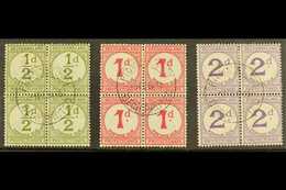 POSTAGE DUES 1932 USED BLOCKS OF FOUR Set On Ordinary Paper, SG D4, D5 And D6, Each Block Bearing Clear 9 Feb 45 Cds Can - Andere & Zonder Classificatie