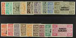 NEWSPAPER STAMPS 1929 Overprint Set Complete, COB JO19/36, Never Hinged Mint. (18 Stamps) For More Images, Please Visit  - Autres & Non Classés