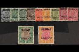 OFFICIALS 1937 Geo V Set Complete, SG O1/12, Very Fine Mint. (12 Stamps) For More Images, Please Visit Http://www.sandaf - Birmanie (...-1947)
