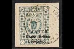 1915 (Sept) 3ch Deep Green, SG 17, Very Fine Used Tied To Piece With Persiphila Certificate. 149 Examples Prepared. For  - Iran