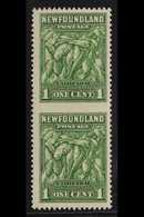 1932 1c Green "Atlantic Cod", Variety "imperf Between Vert. Pair", SG 209ba, Very Fine Never Hinged Mint. For More Image - Autres & Non Classés