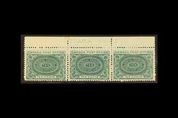 1898 SPECIAL DELIVERY 10c Blue-green, SG S1, Upper Marginal "Ottawa - No -1" Plate Strip Of Three Mint, One With A Small - Autres & Non Classés