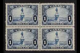 1935 $1 Bright Blue "Champlain Monument", SG 351,  BLOCK Of 4, Superb Mint, Three Stamps Are Never Hinged. (4 Stamps)  F - Sonstige & Ohne Zuordnung