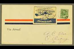 ELLIOT-FAIRCHILDS AIR SERVICE 1926 (25c) Blue On Yellow (Unitrade CL9), Together With Admiral 2c On Neat Cover, Cancelle - Altri & Non Classificati