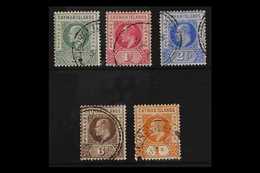 1902 Ed VII Set Complete, Wmk CA, SG 3/7, Very Fine Used. (5 Stamps) For More Images, Please Visit Http://www.sandafayre - Iles Caïmans