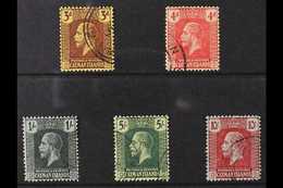 1921-26 KGV Definitive Set, MCA Wmk, SG 60/67, Fine Used (5 Stamps) For More Images, Please Visit Http://www.sandafayre. - Iles Caïmans