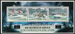 1993 Air-Sea Rescue Miniature Sheet With "TAIPEI" Overprint, SG MS292var (see Note After Scott 285a), Never Hinged Mint, - Isole Cocos (Keeling)