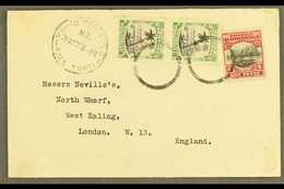 1930 (April) Envelope To London, Bearing Pictorial ½d Pair And 1d Tied By "dumb" Circles, Marine Post Office R.M.S. Tahi - Cook Islands