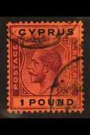 1924 £1 Purple And Black On Red, SG 102, Good Used With Slightly Smudged And Indistinct Cancels. For More Images, Please - Autres & Non Classés