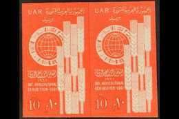 1961 10m Agricultural Exhibition IMPERFORATE PAIR (as SG 653), Chalhoub C255a, Never Hinged Mint. 100 Printed (pair) For - Other & Unclassified