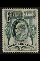 1904 3s Green, Ed VII, SG 49, Very Fine Mint. For More Images, Please Visit Http://www.sandafayre.com/itemdetails.aspx?s - Falkland