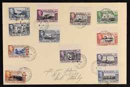 1938 (3 Jan) FIRST DAY COVER Bearing The 12 Issued Pictorial Definitive Values (SG 146-163) Tied Port Stanley Cds's. Att - Falkland