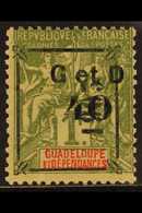 GUADELOUPE 1904 40c On 1f Olive-green Surcharge In Black With "1903" At Right Reading Upwards (Yvert 54, SG 59dA), Fine  - Autres & Non Classés