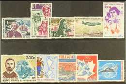 ST-PIERRE ET MIQUELON 1973-76 COMPLETE NHM AIR POST COLLECTION Presented On A Stock Card, Yv 54/62, Never Hinged Mint. L - Andere & Zonder Classificatie
