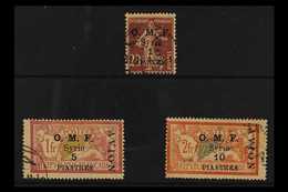 SYRIA 1921 Air Post Surcharged Set, Yv 7/9, SG 86/88, Fine Used (3 Stamps) For More Images, Please Visit Http://www.sand - Andere & Zonder Classificatie