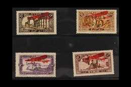 SYRIA 1925 Surcharged Set Bearing The Additional Red Aircraft Overprint, Yv 26PA/29PA, Maury 26A/29A (see Note In Yvert  - Andere & Zonder Classificatie
