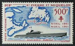 SAINT-PIERRE ET MIQUELON 1962 500f Air Adherence To Free French Government (Yvert 28, SG 420), Superb Never Hinged Mint, - Sonstige & Ohne Zuordnung